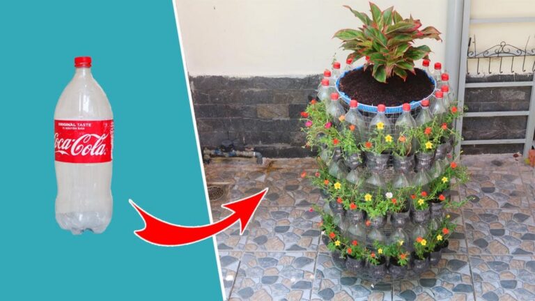 Questo semplice gesto trasforma bottiglie di plastica in meravigliose torri fiorite…