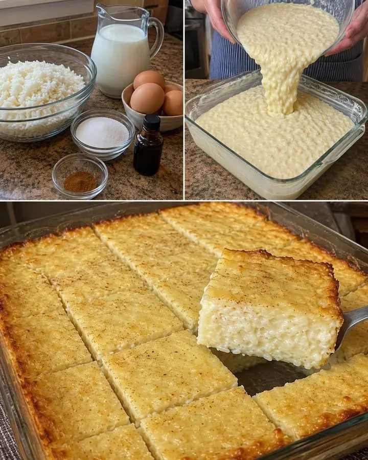 Budino di riso al forno alla vaniglia: la ricetta facile da tagliare a quadrotti